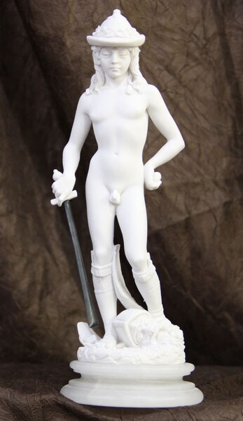 David By Donatello Marble Sculpture slaying Goliath Classical Statue